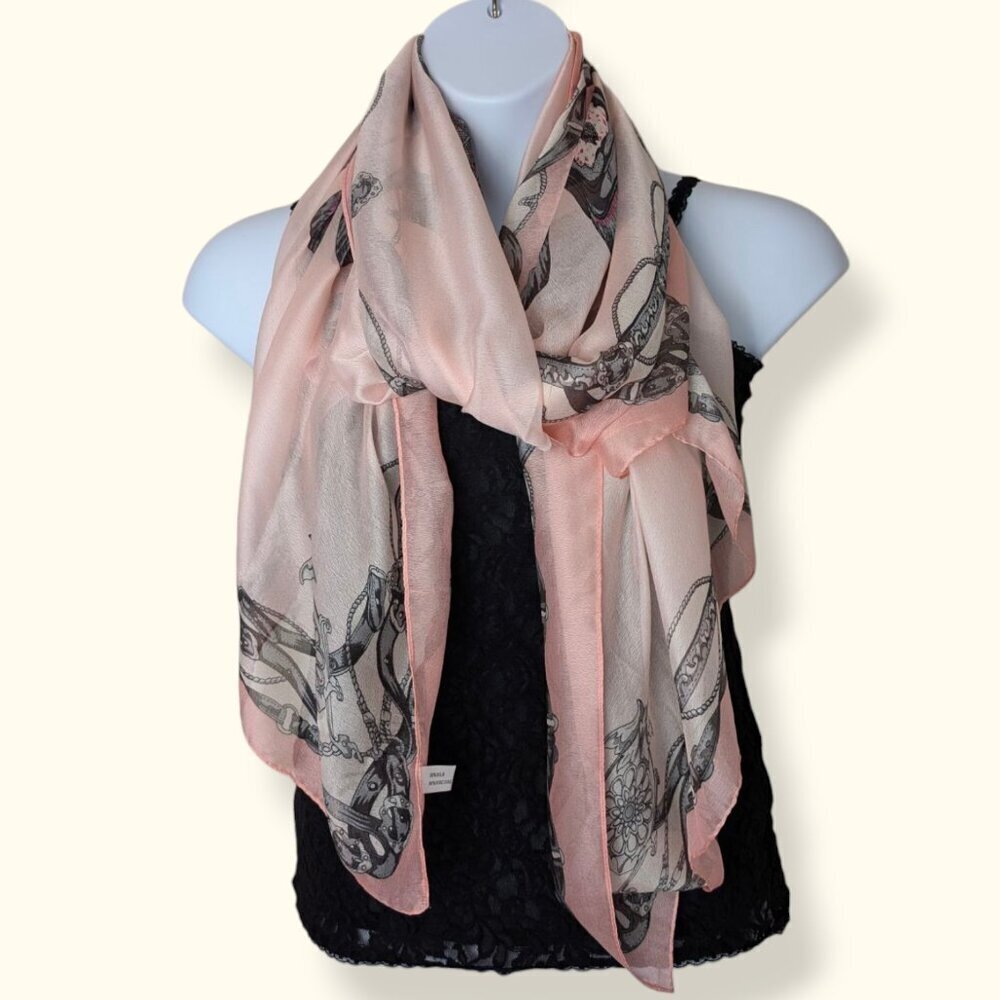 XL Pink Rectangular Purse Pattern Scarf - Picture 2 of 7